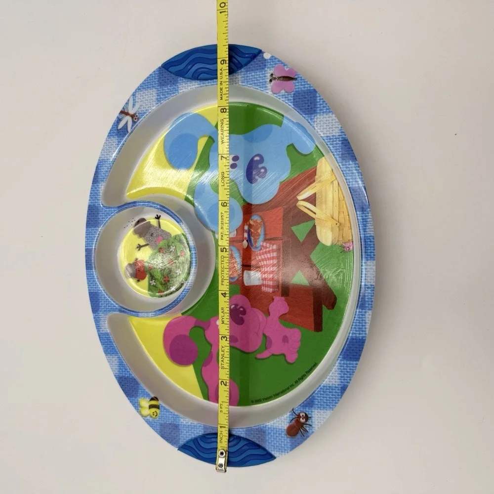 Blues Clues Melamine Plate Zak Designs Vintage Magenta Periwinkle Divided